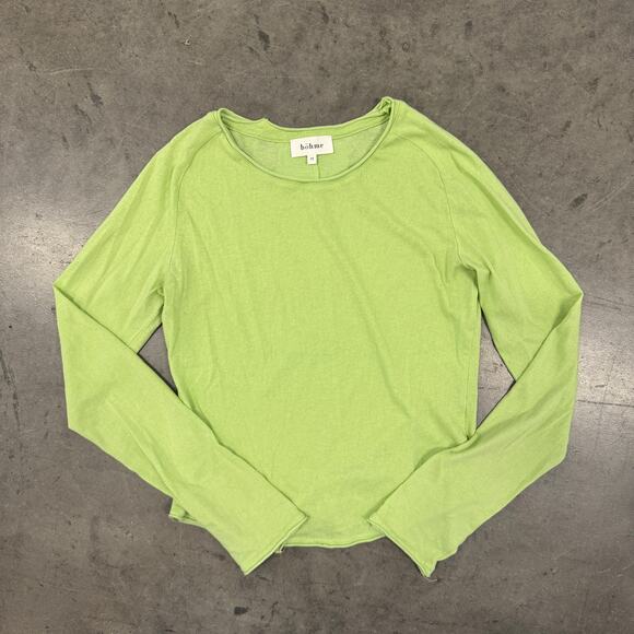 Vintage Y2k Bohme Green Longsleeve Casual Essentials Medium - Picture 1 of 5
